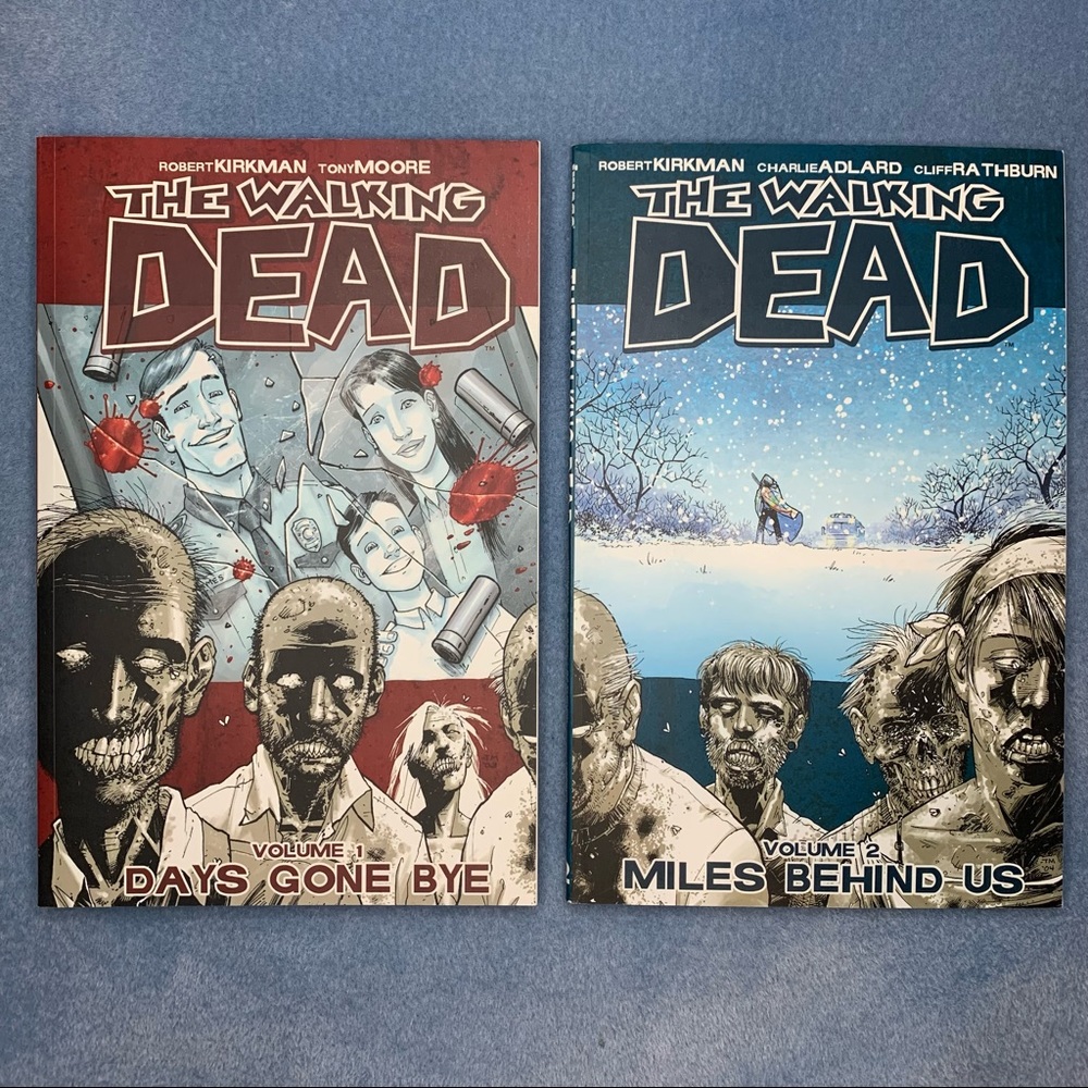 Lot of 2 The Walking Dead Graphic Novel-Vol.1Days Gone Bye Vol.2Miles Behind Us